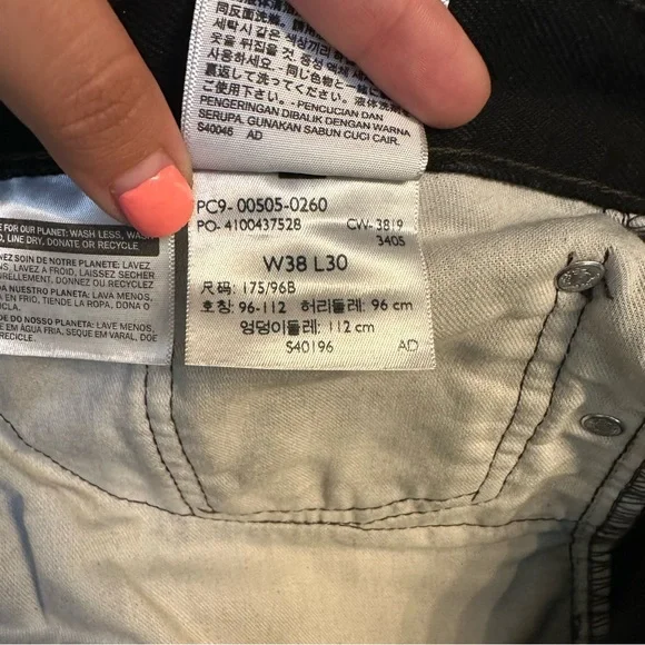 Men’s Levi's 505 Black Straight Jeans Classic Denim - Picture 8 of 8